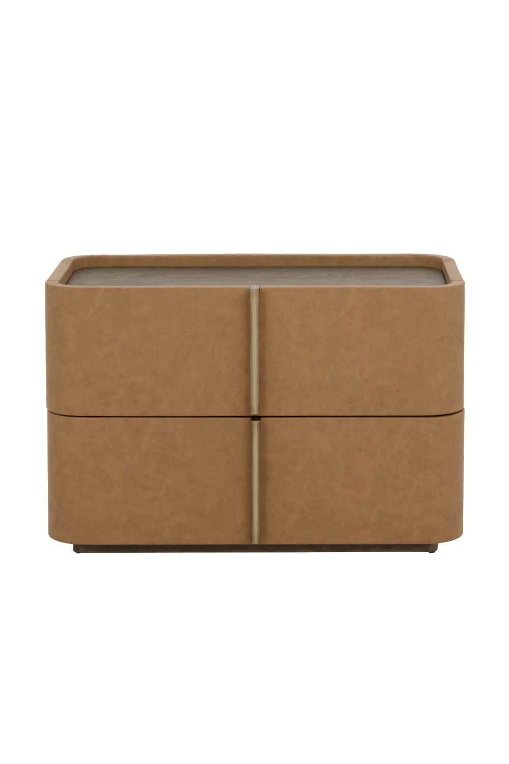 Modern European furniture - Leather-Look 2-Drawer Nightstand - www.oroa.com