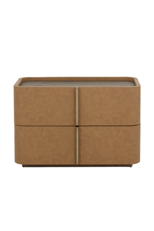 Modern European furniture - Leather-Look 2-Drawer Nightstand - www.oroa.com