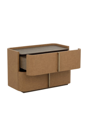 Modern European furniture - Leather-Look 2-Drawer Nightstand - www.oroa.com