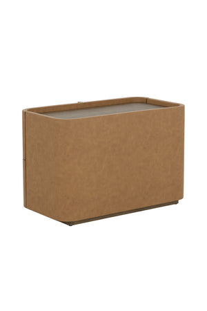 Modern European furniture - Leather-Look 2-Drawer Nightstand - www.oroa.com