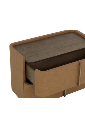 Modern European furniture - Leather-Look 2-Drawer Nightstand - www.oroa.com