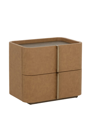 Modern European furniture - Leather-Look 2-Drawer Nightstand - www.oroa.com