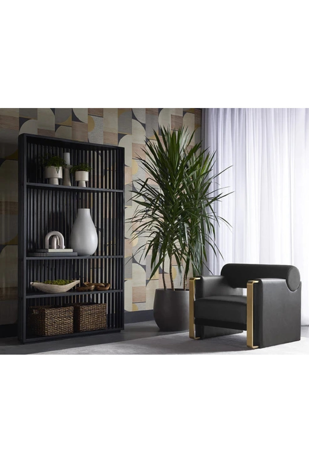 Modern European furniture - Black Bolster-Back Lounge Chair - www.oroa.com