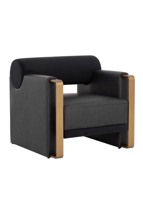 Modern European furniture - Black Bolster-Back Lounge Chair - www.oroa.com