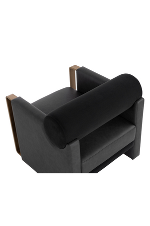 Modern European furniture - Black Bolster-Back Lounge Chair - www.oroa.com