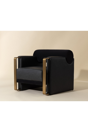 Modern European furniture - Black Bolster-Back Lounge Chair - www.oroa.com