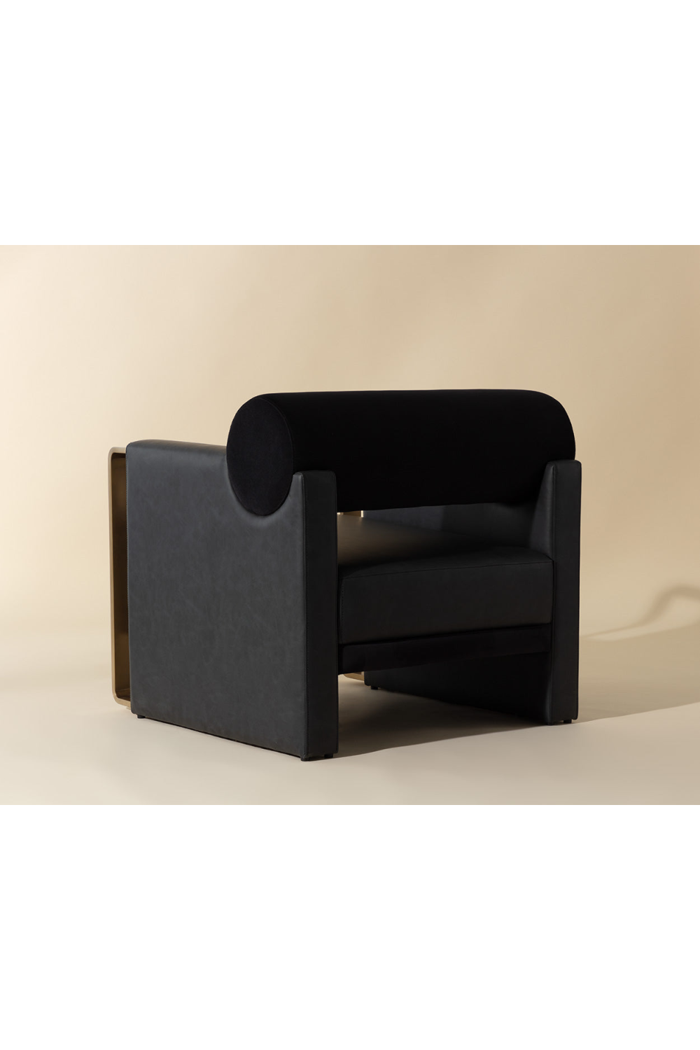Modern European furniture - Black Bolster-Back Lounge Chair - www.oroa.com