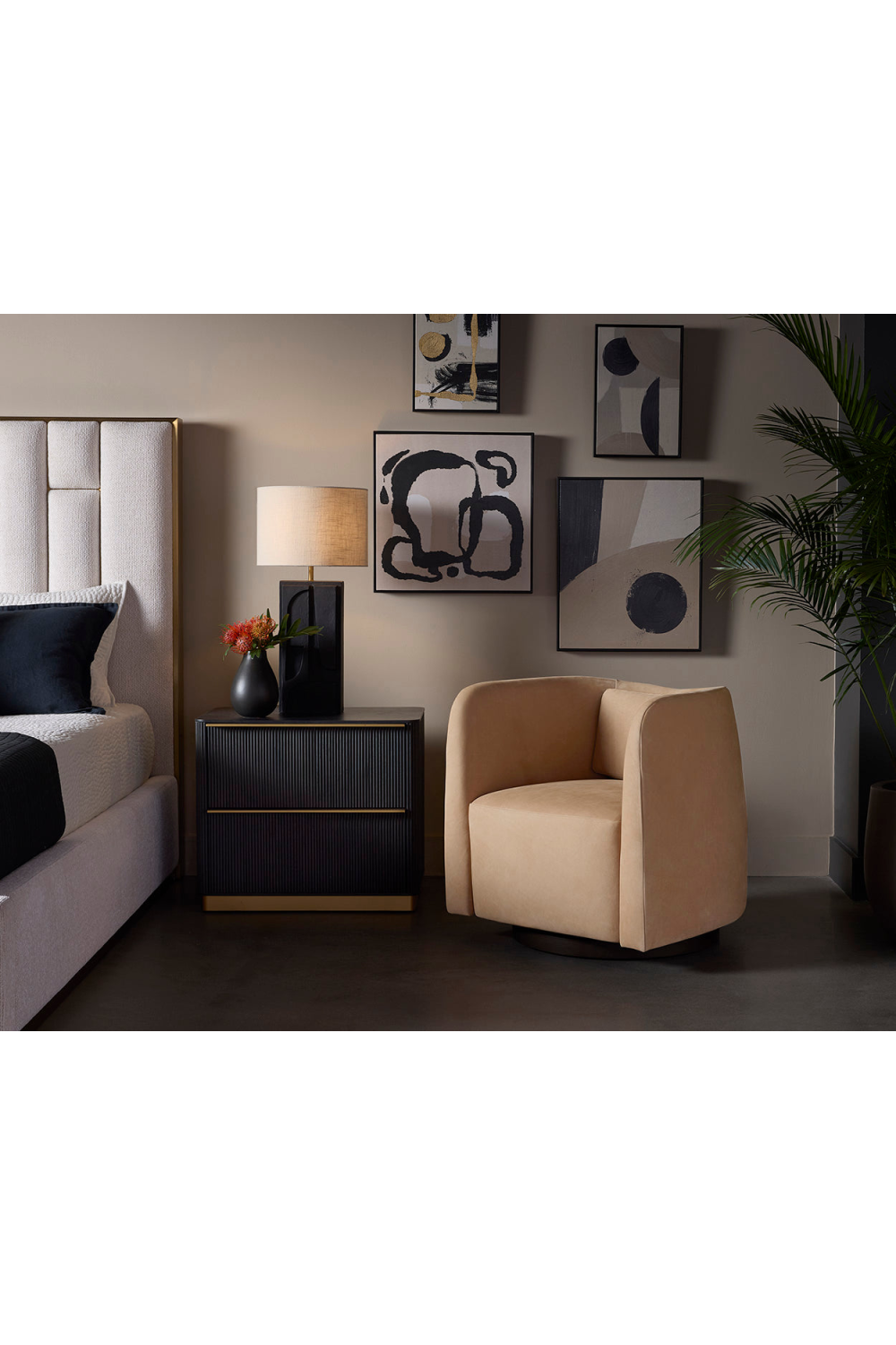 Modern European furniture - Nubuck Leather Swivel Lounge Chair - www.oroa.com