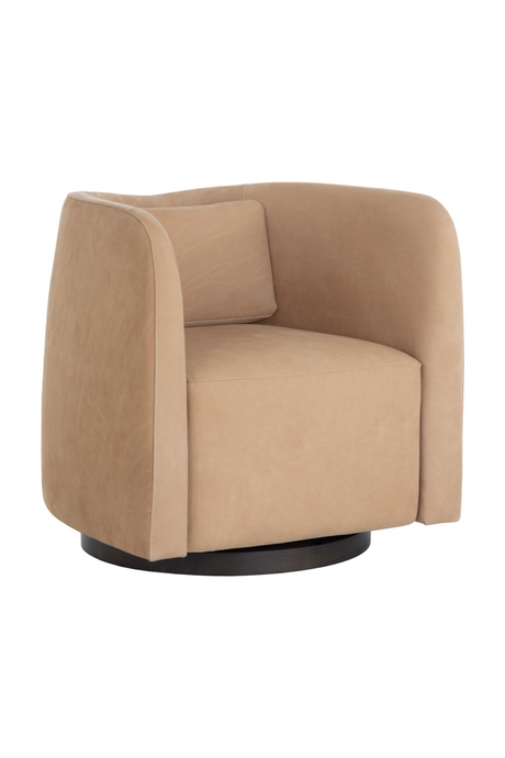 Modern European furniture - Nubuck Leather Swivel Lounge Chair - www.oroa.com