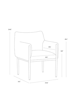   Bronze Legged Dining Armchair Modern European furniture - www.oroa.com | Oroa.com