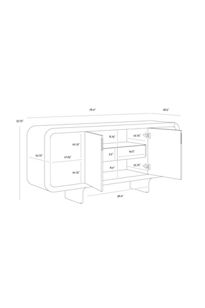   Modern European furniture - Brown Oak 4-Door Sideboard - www.oroa.com | Oroa.com