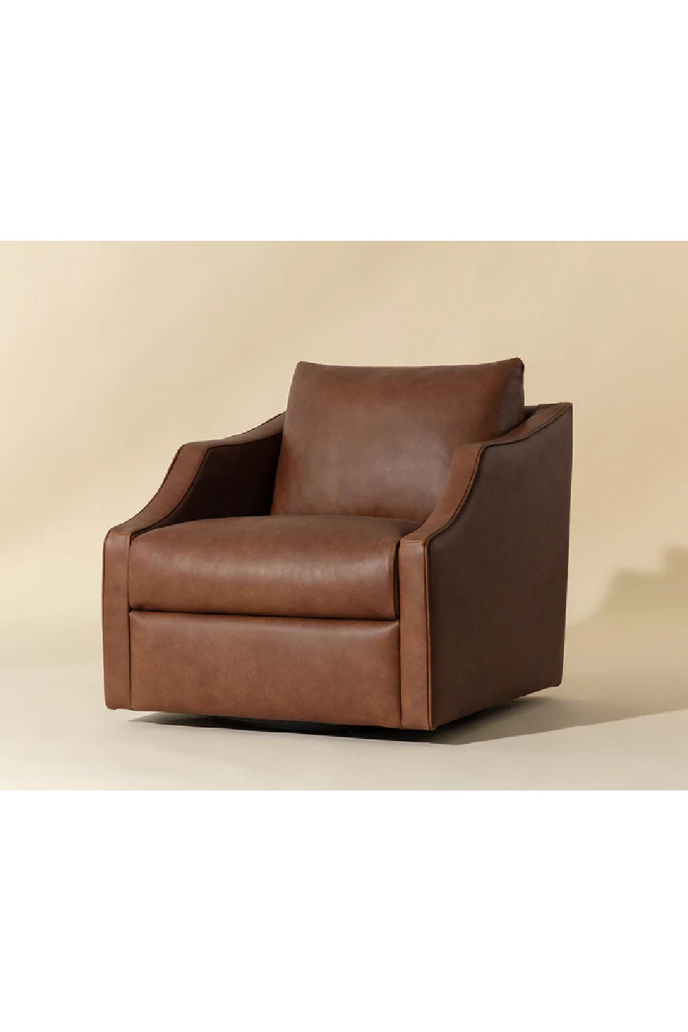 Modern European furniture - Leather Sloped-Arm Swivel Lounge Chair - www.oroa.com