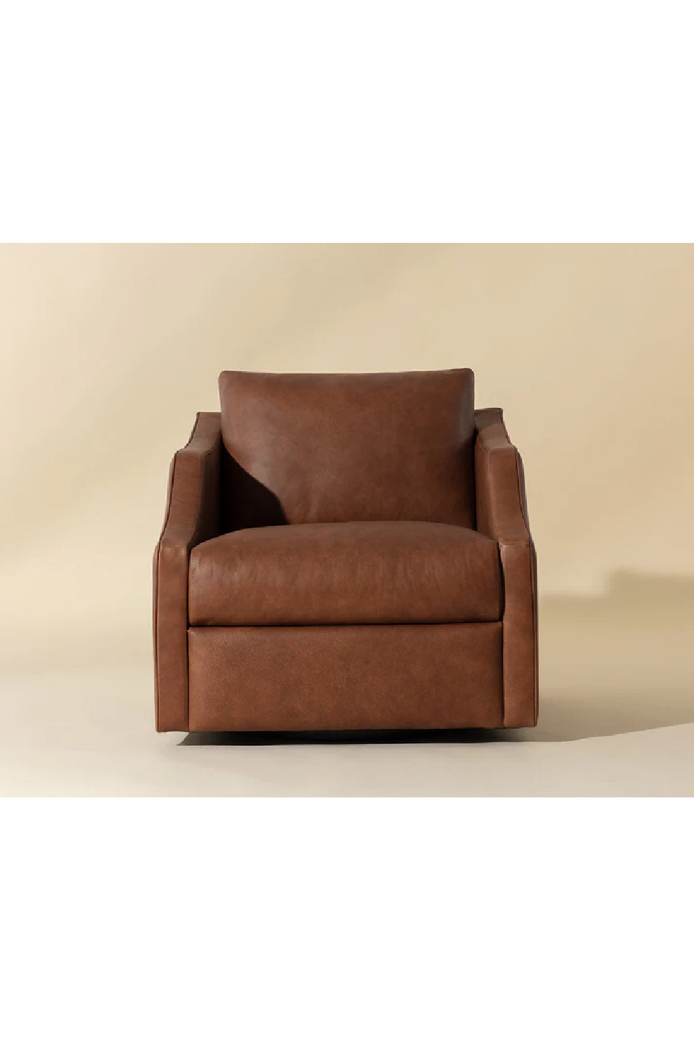 Modern European furniture - Leather Sloped-Arm Swivel Lounge Chair - www.oroa.com