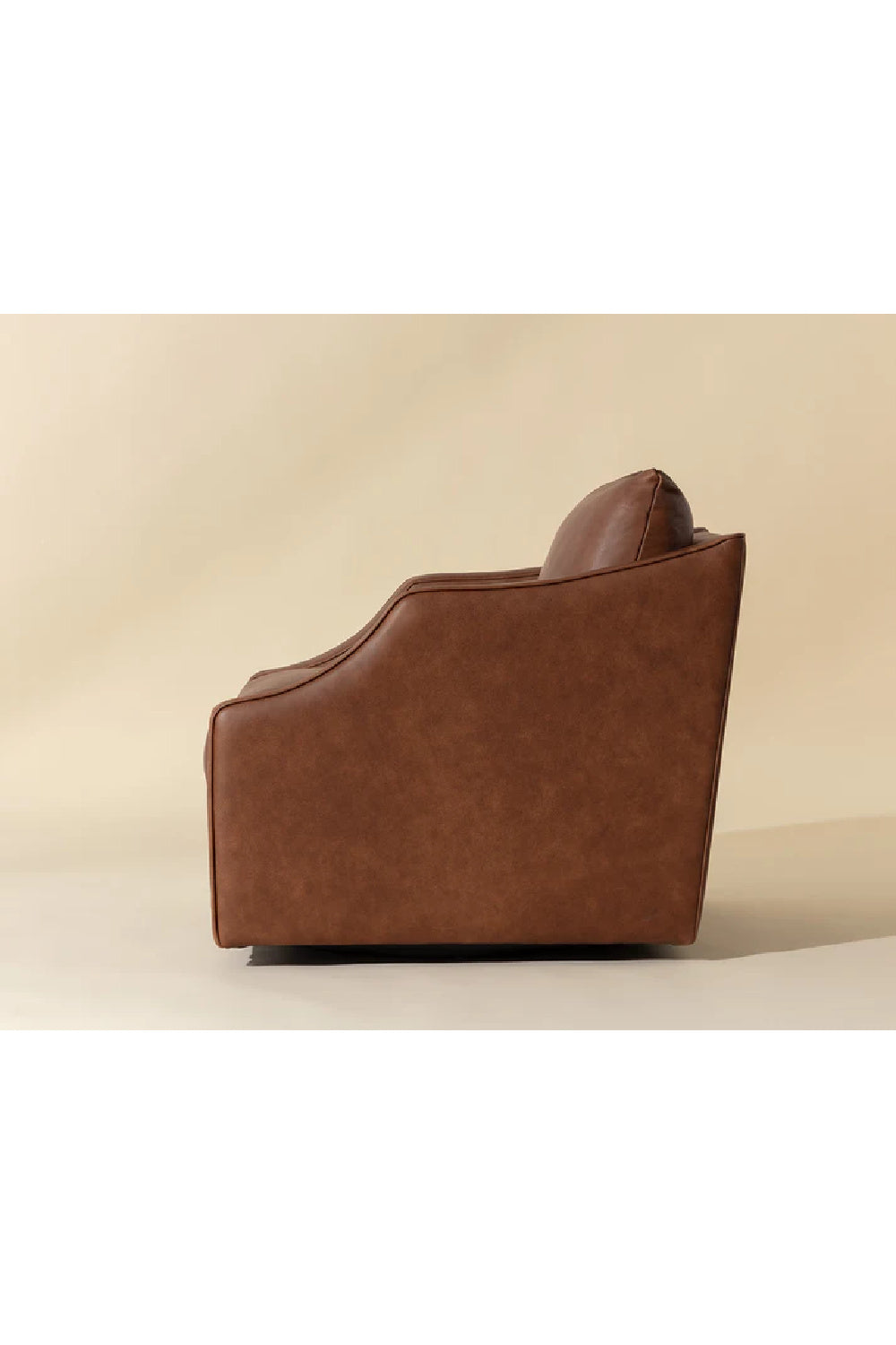 Modern European furniture - Leather Sloped-Arm Swivel Lounge Chair - www.oroa.com