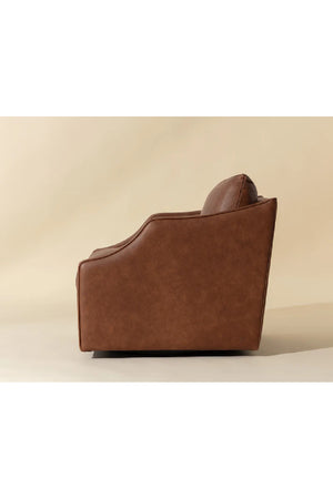 Modern European furniture - Leather Sloped-Arm Swivel Lounge Chair - www.oroa.com