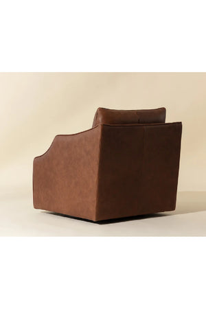 Modern European furniture - Leather Sloped-Arm Swivel Lounge Chair - www.oroa.com