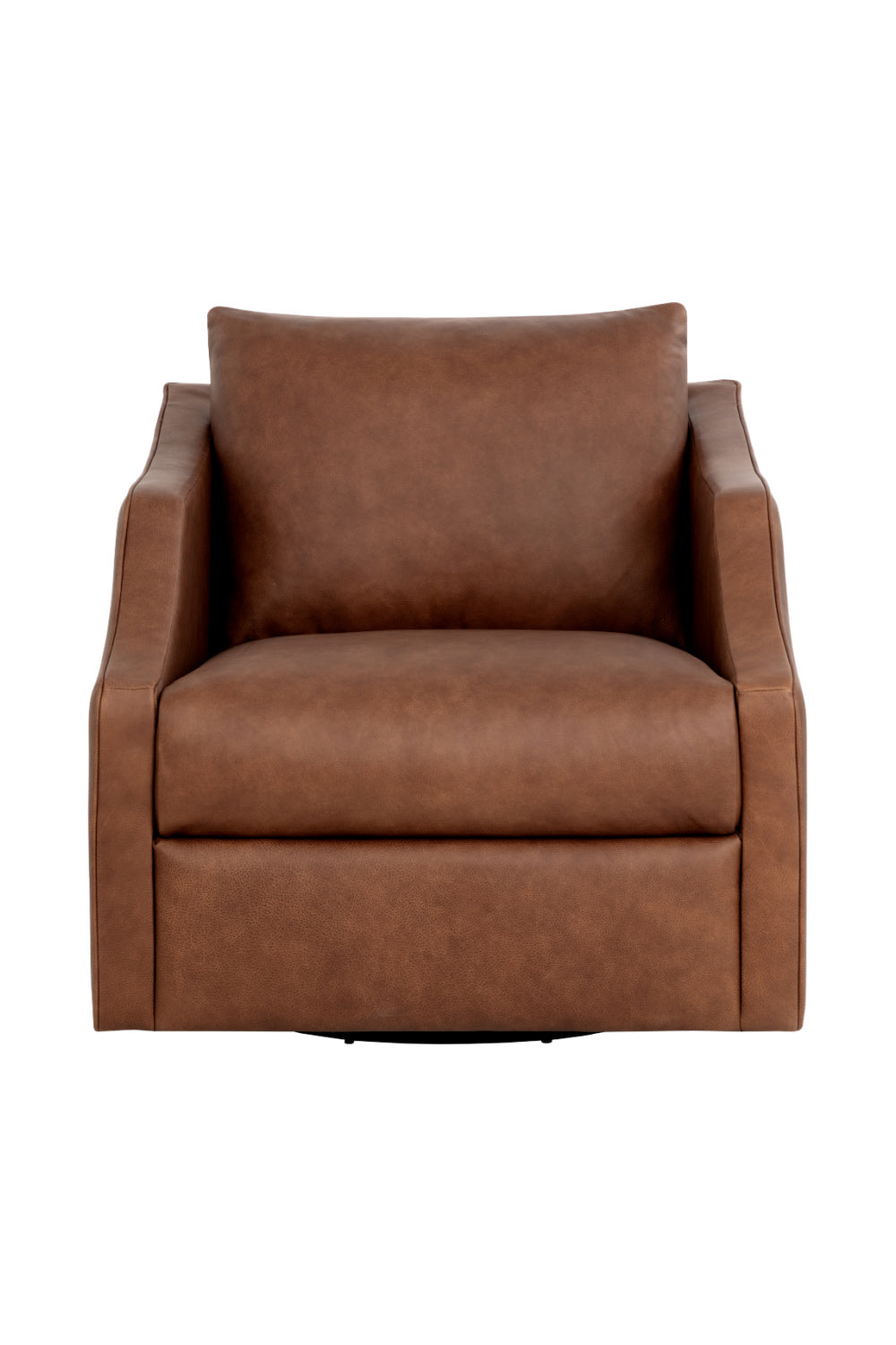 Modern European furniture - Leather Sloped-Arm Swivel Lounge Chair - www.oroa.com