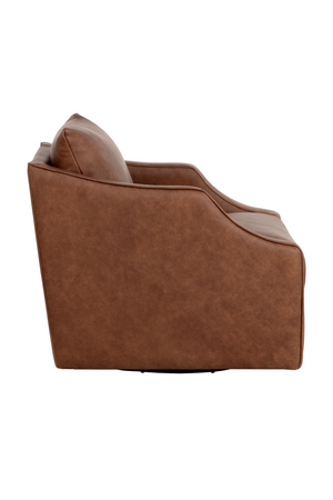 Modern European furniture - Leather Sloped-Arm Swivel Lounge Chair - www.oroa.com