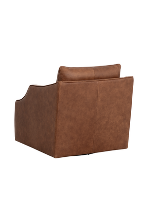 Modern European furniture - Leather Sloped-Arm Swivel Lounge Chair - www.oroa.com