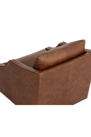 Modern European furniture - Leather Sloped-Arm Swivel Lounge Chair - www.oroa.com