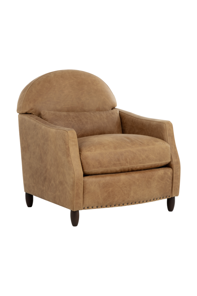 Modern European furniture - Brown Italian Leather Lounge Chair - www.oroa.com