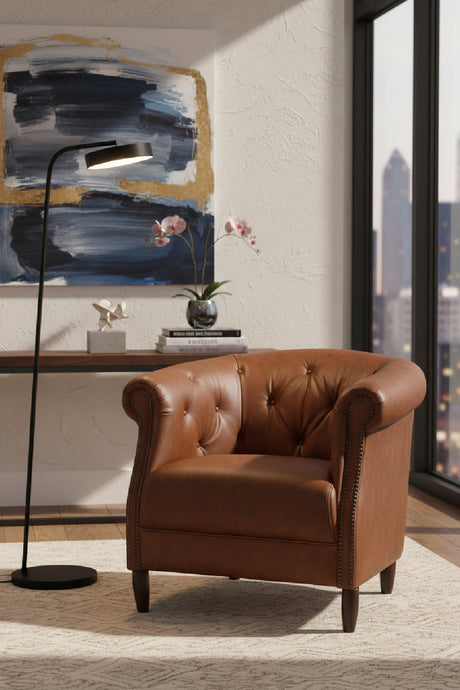 Modern European furniture - Leather Chesterfield Lounge Chair - www.oroa.com