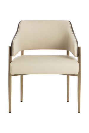 Modern European furniture - Cream Leather Dining Armchair - www.oroa.com
