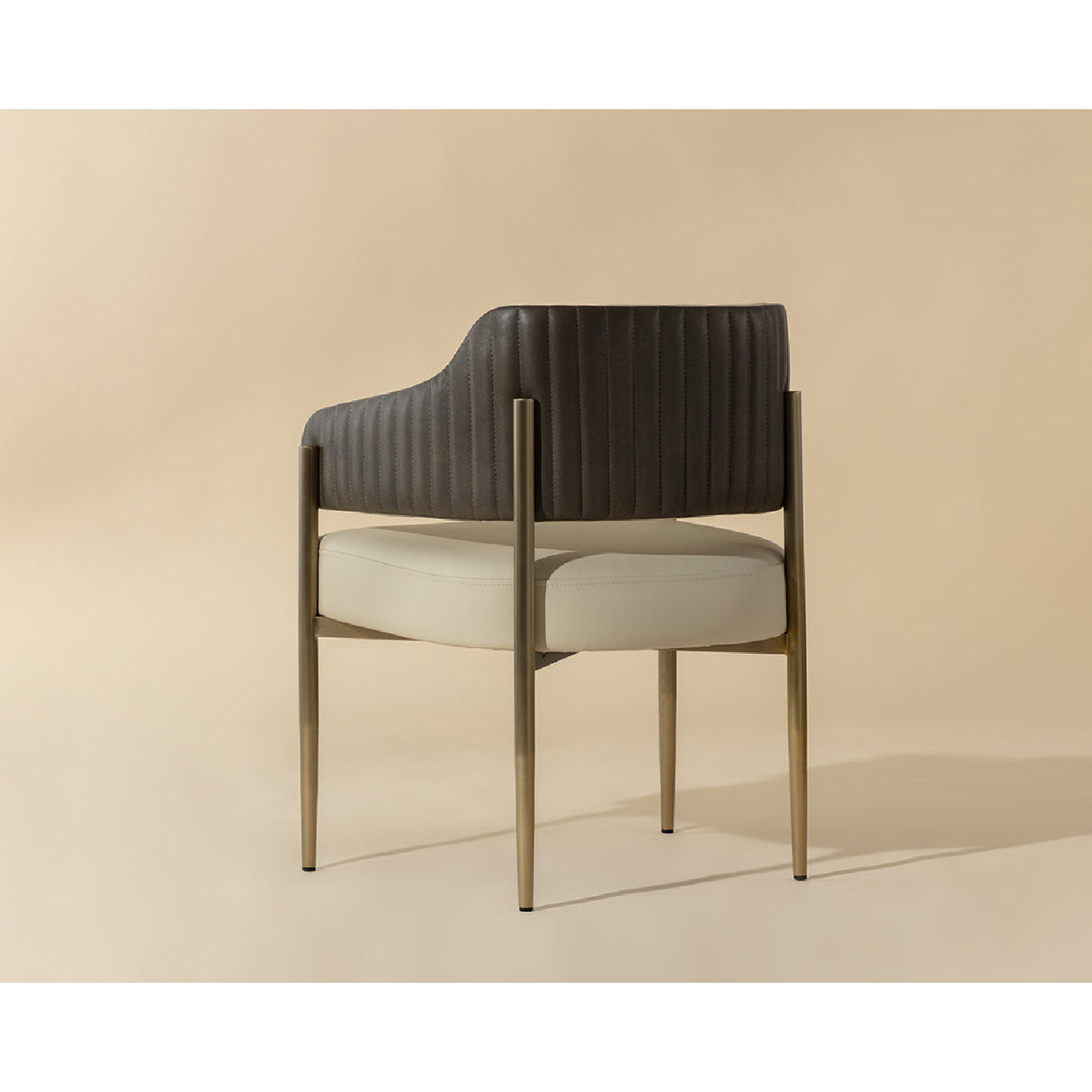 Modern European furniture - Cream Leather Dining Armchair - www.oroa.com