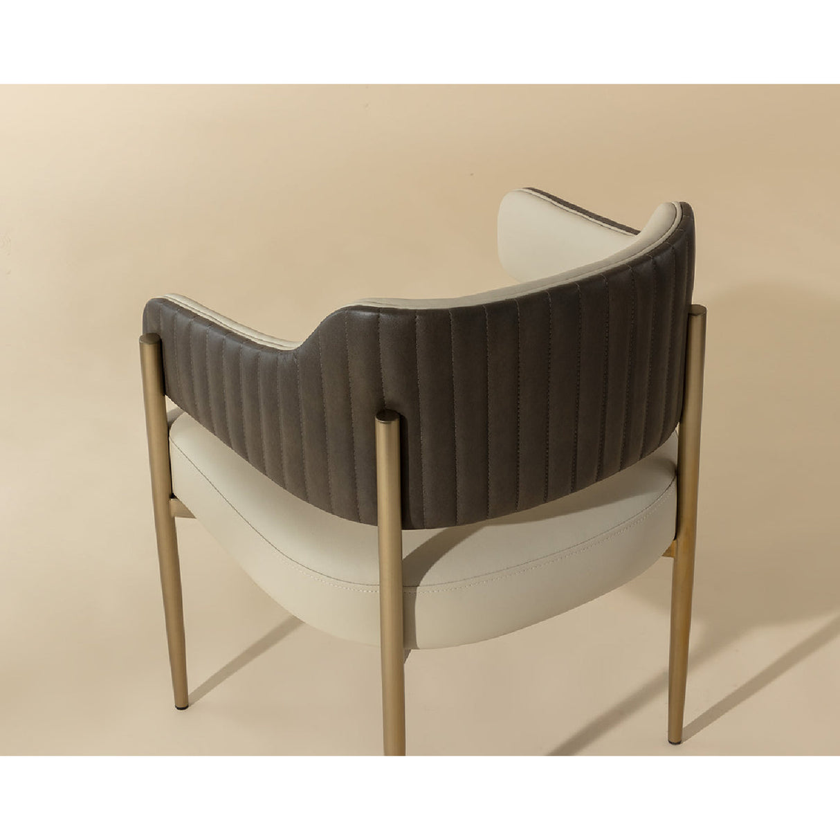 Modern European furniture - Cream Leather Dining Armchair - www.oroa.com