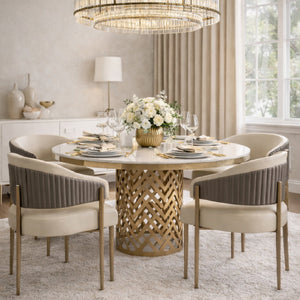 Modern European furniture - Cream Leather Dining Armchair - www.oroa.com