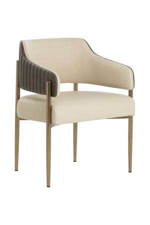 Modern European furniture - Cream Leather Dining Armchair - www.oroa.com
