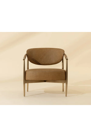 Modern European furniture - Gold-Framed Leather Lounge Chair - www.oroa.com