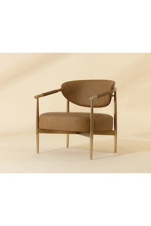 Modern European furniture - Gold-Framed Leather Lounge Chair - www.oroa.com