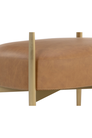Modern European furniture - Gold-Framed Leather Lounge Chair - www.oroa.com