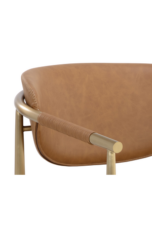 Modern European furniture - Gold-Framed Leather Lounge Chair - www.oroa.com