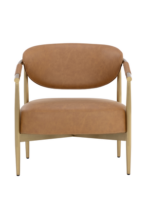 Modern European furniture - Gold-Framed Leather Lounge Chair - www.oroa.com