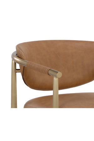 Modern European furniture - Gold Framed Leather-Look Bar Stool - www.oroa.com