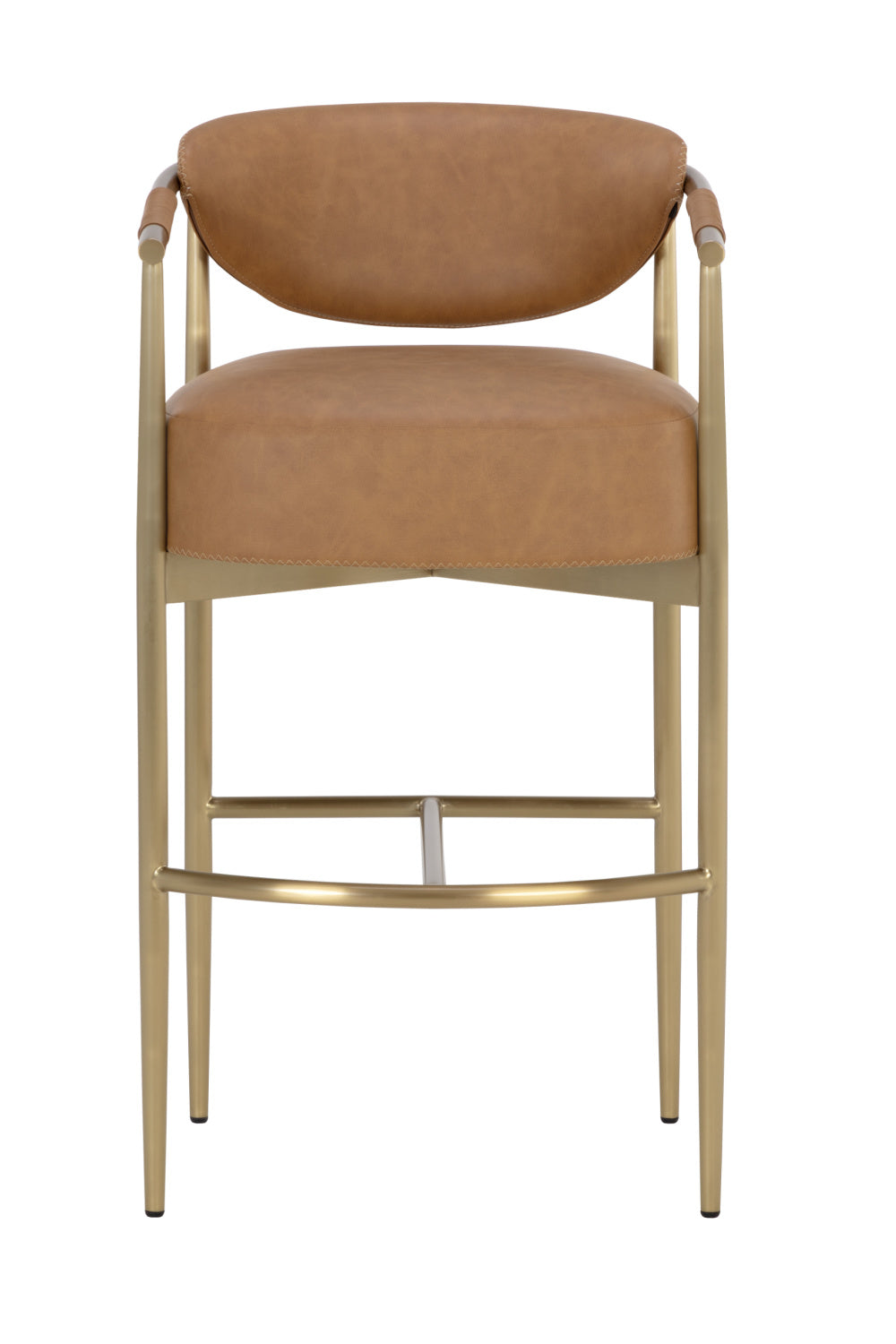 Modern European furniture - Gold Framed Leather-Look Bar Stool - www.oroa.com