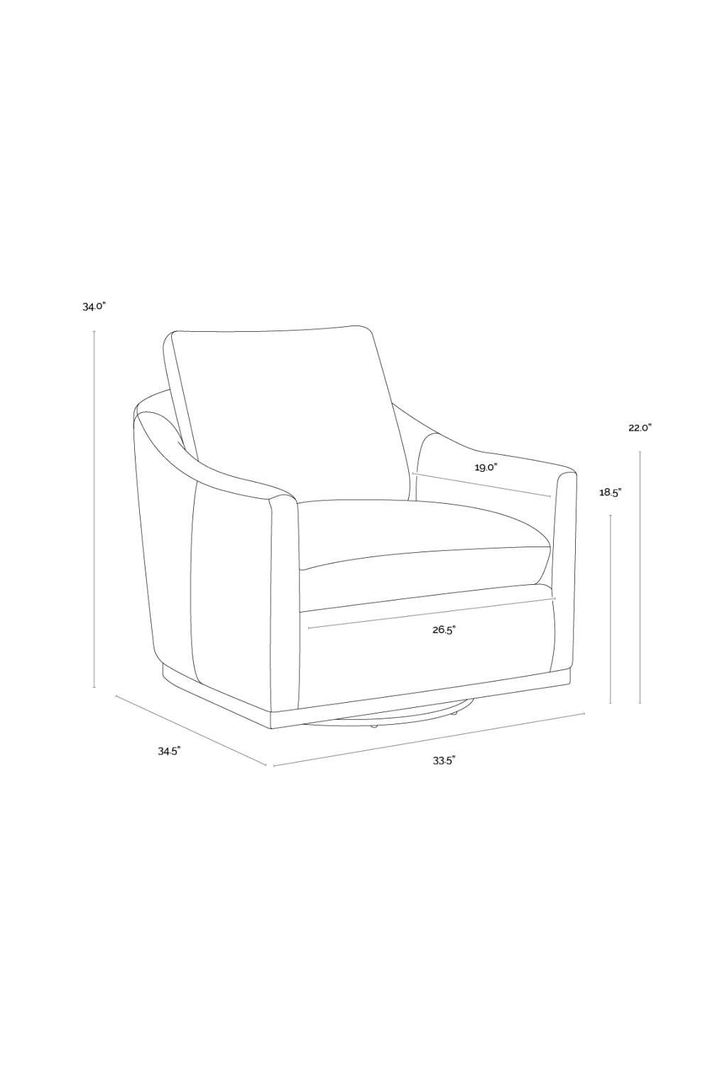 Modern European furniture - Brown Leather Swivel Lounge Chair - Ash Wood Base - www.oroa.com