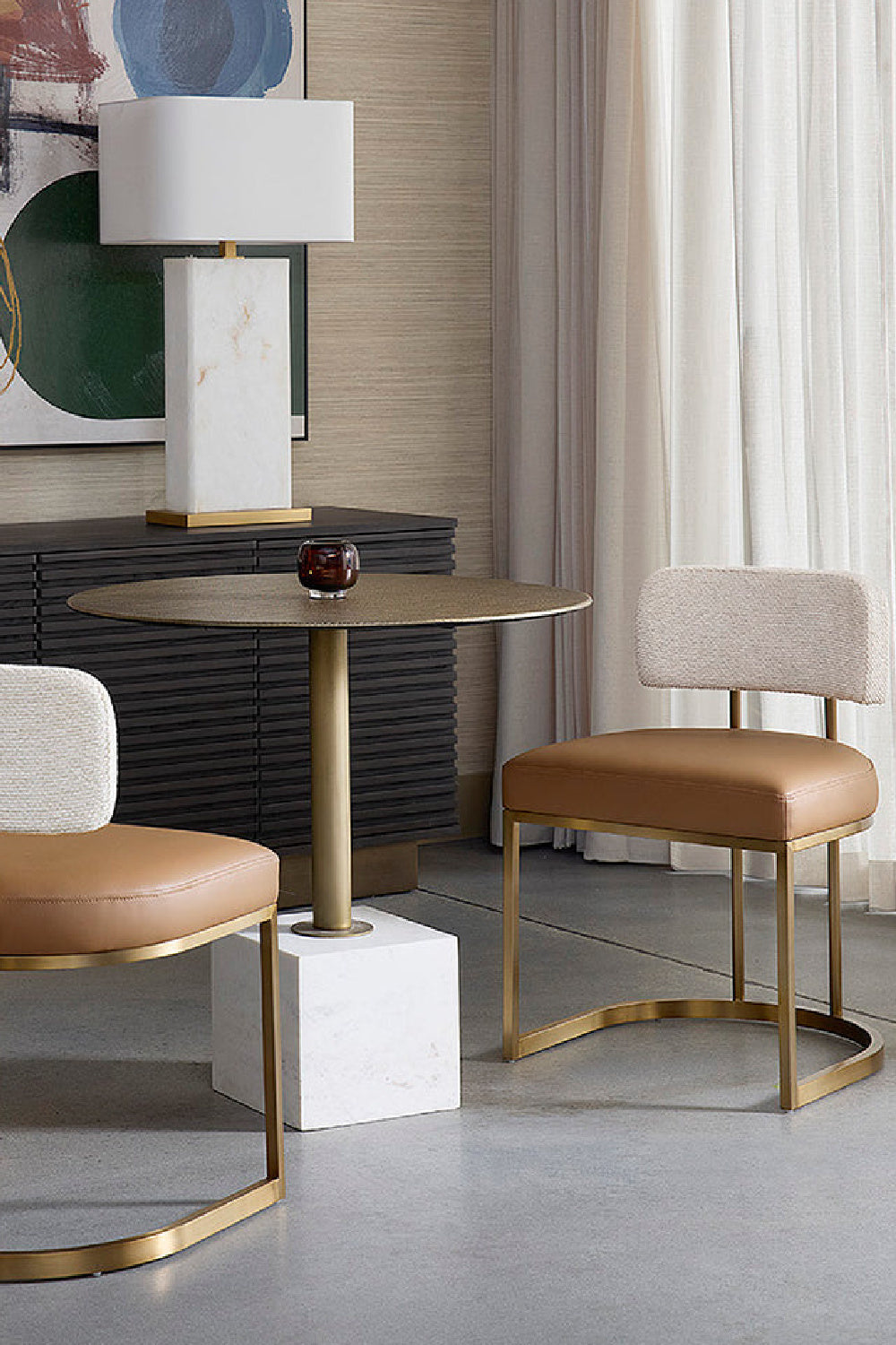 Modern European furniture - Two-Toned Cantilevered Dining Chair - www.oroa.com