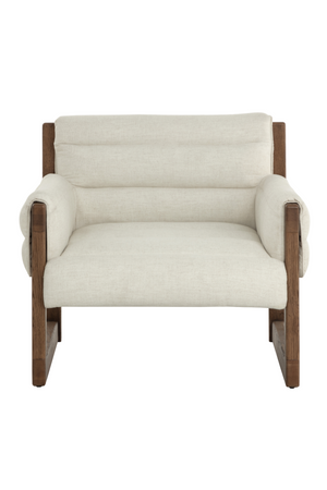 Modern European furniture - Tufted White Linen Lounge Chair - www.oroa.com