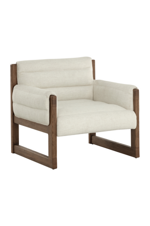 Modern European furniture - Tufted White Linen Lounge Chair - www.oroa.com