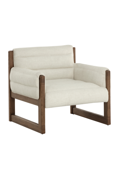 Modern European furniture - Tufted White Linen Lounge Chair - www.oroa.com