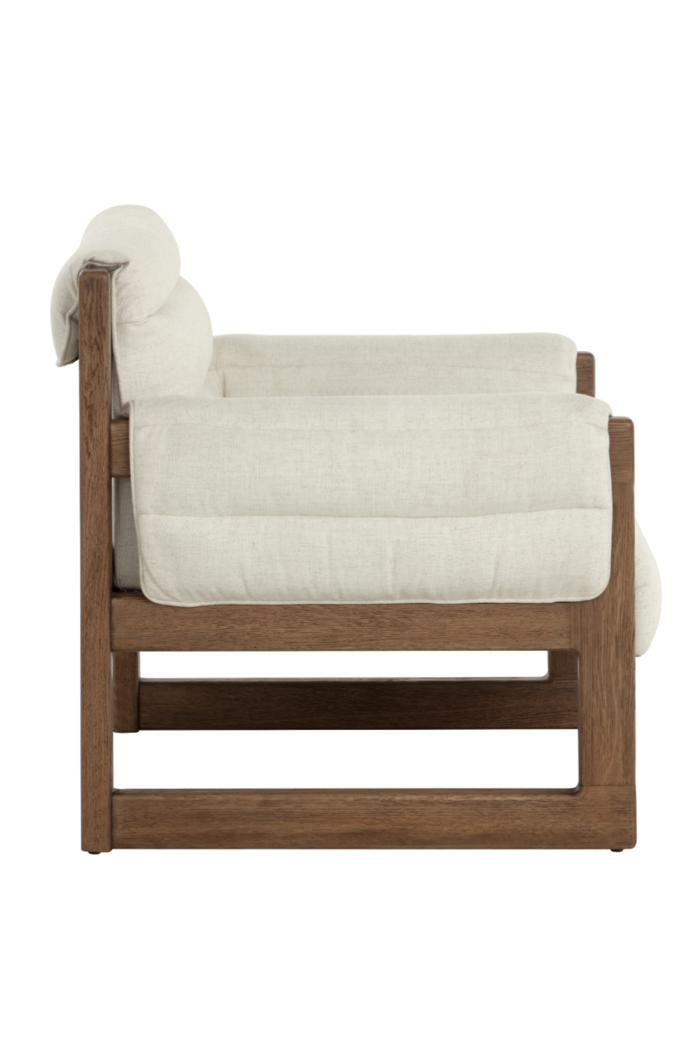 Modern European furniture - Tufted White Linen Lounge Chair - www.oroa.com