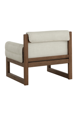 Modern European furniture - Tufted White Linen Lounge Chair - www.oroa.com