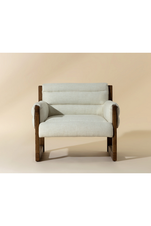 Modern European furniture - Tufted White Linen Lounge Chair - www.oroa.com
