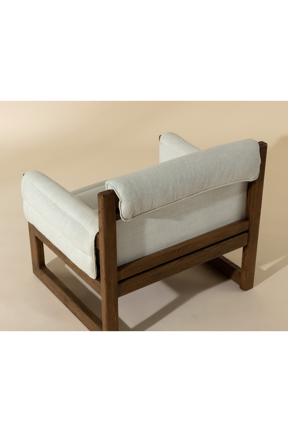 Modern European furniture - Tufted White Linen Lounge Chair - www.oroa.com