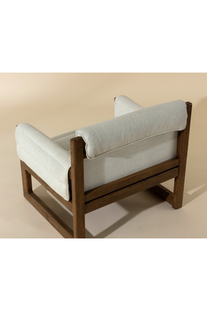 Modern European furniture - Tufted White Linen Lounge Chair - www.oroa.com