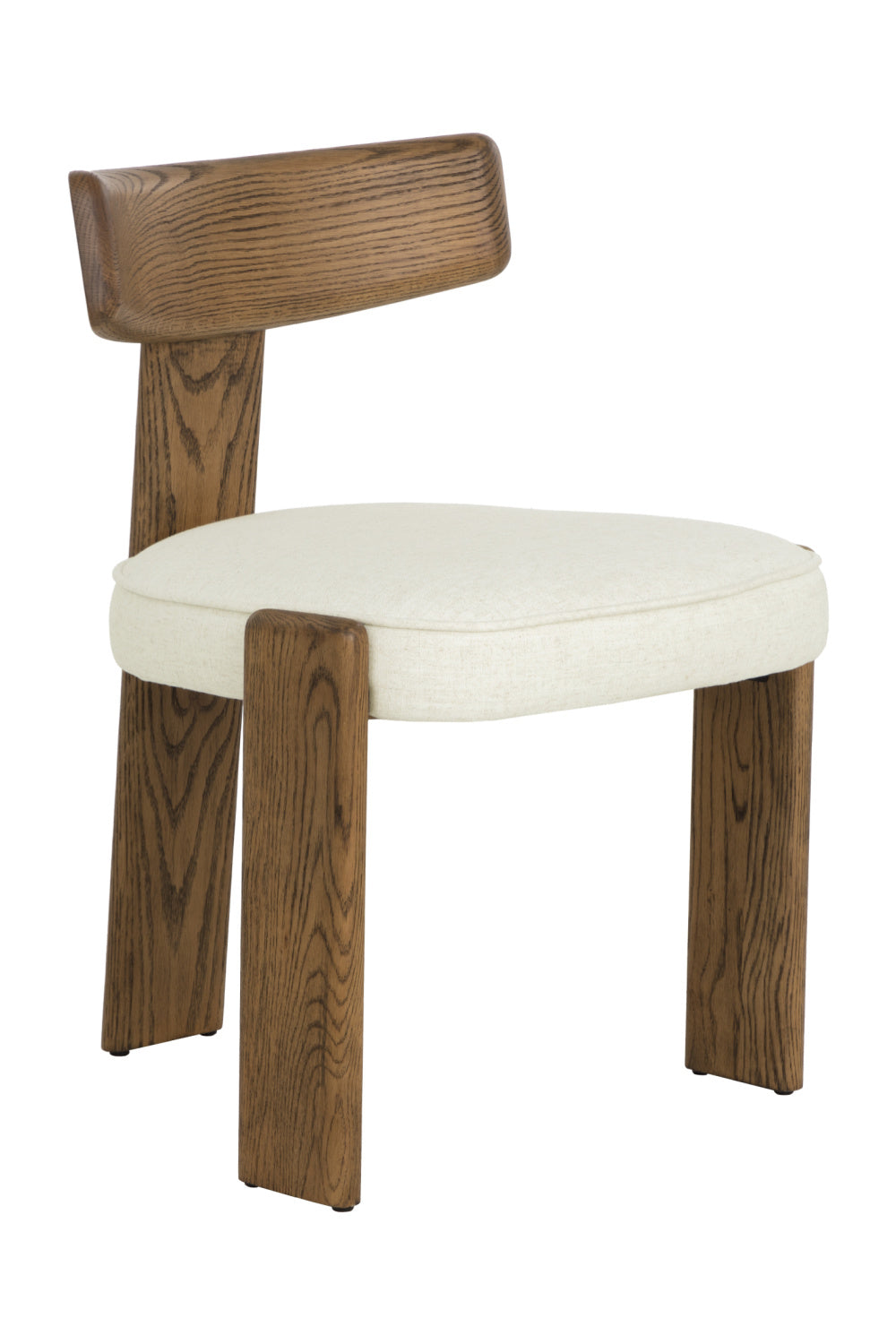 Modern European furniture - Oak Framed 3-Legged Dining Chairs (2) - www.oroa.com
