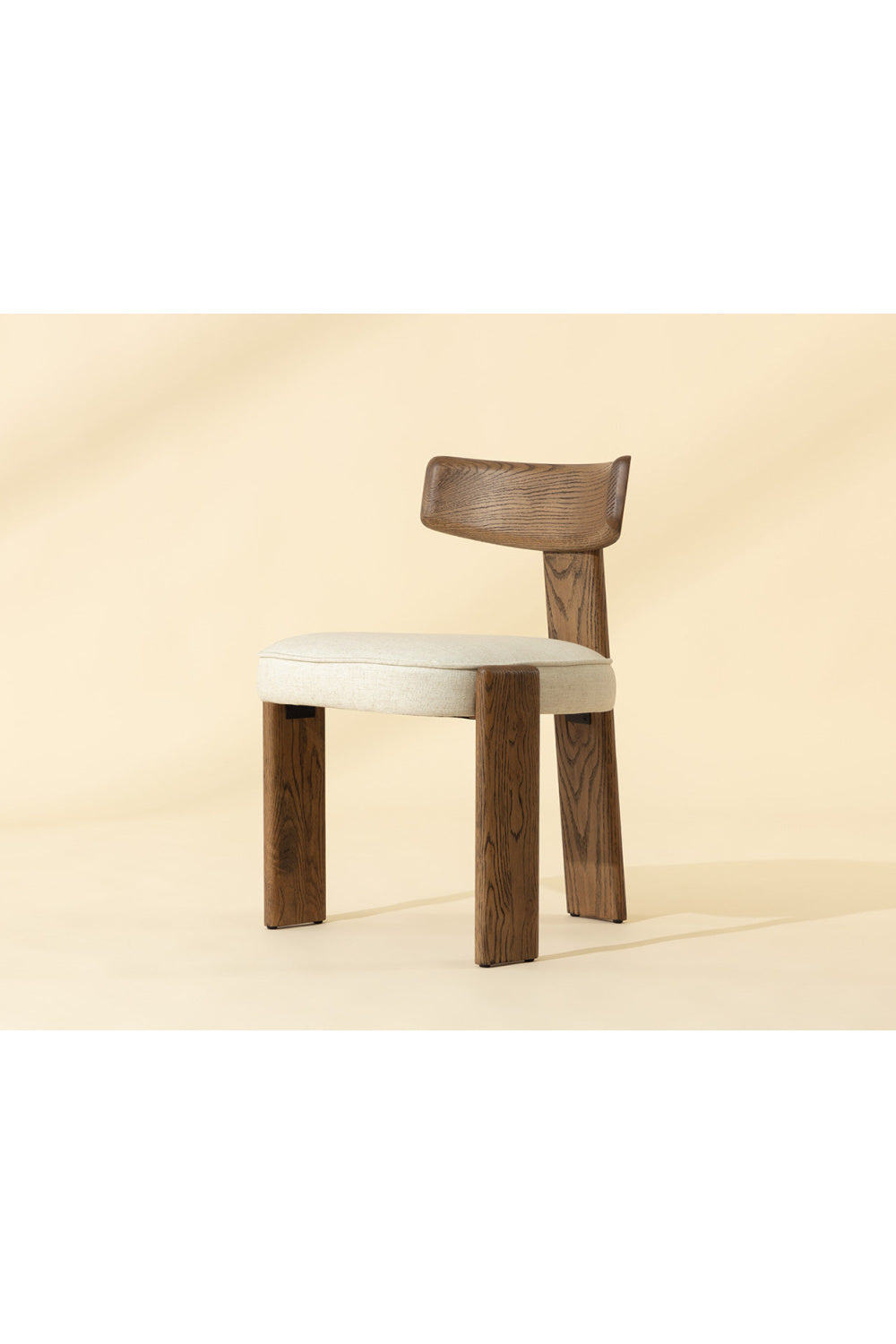Modern European furniture - Oak Framed 3-Legged Dining Chairs (2) - www.oroa.com
